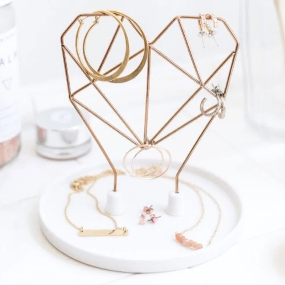 Imm Coxet Porcelain Wire Heart Jewelry Holder Trinket Dish